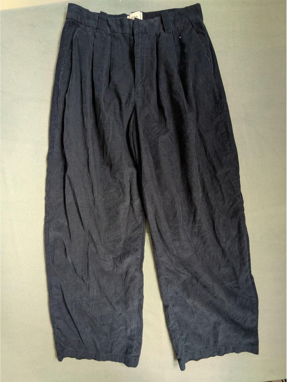 BDG Pants Womens 6 Blue Corduroy Wide Leg Pleated Relaxed Dress Casual Workwear